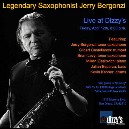Legendary Saxophonist Jerry Bergonzi, Live at Dizzy's
