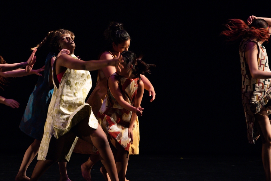 students dancing on the stage